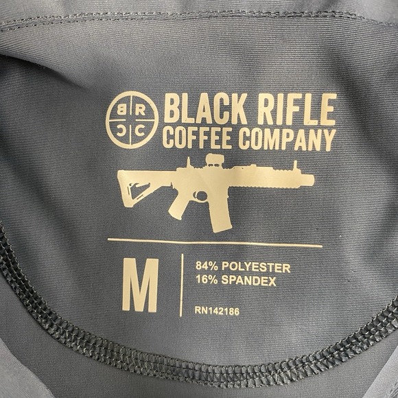Black Rifle Coffee Company BRCC Men's Medium Gray Performance Polo Shirt - Picture 3 of 8
